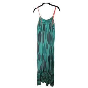 Twelfth Street by Cynthia Vincent Dress Women's Small Silk Maxi Teal Blue Green
